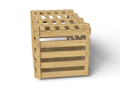 Wooden Frame Crate Low-poly 3D model