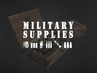 Military Supplies Pack - Grenade Boxes Low-poly 3D model