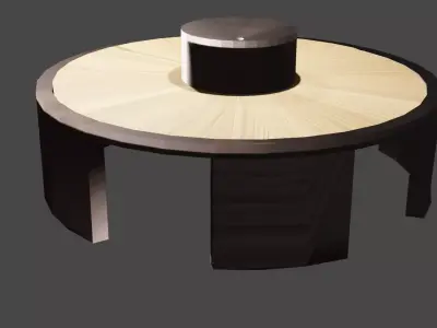 Round Dining Table for 5 People  3D Model 3D model