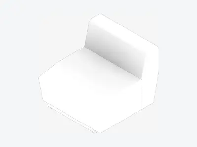 Seating - Contemporary - Blume - Closing - Back - Right Low-poly 3D model