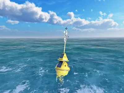 Weather Data Buoy Low-poly 3D model