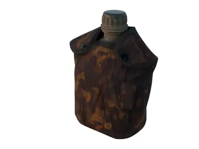 Military Canteen Bottle Low-poly 3D model