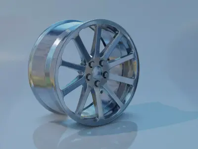 chrome sports wheel Free 3D model