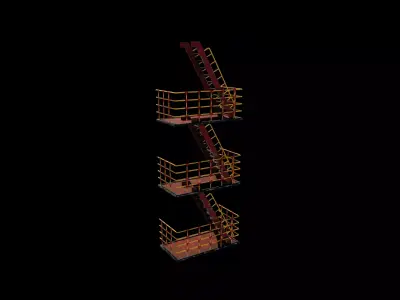 Fire escape stairs 3D model purchase