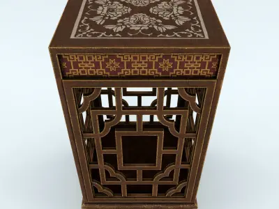 Chinoiserie Chinese Side Table Low-poly 3D model