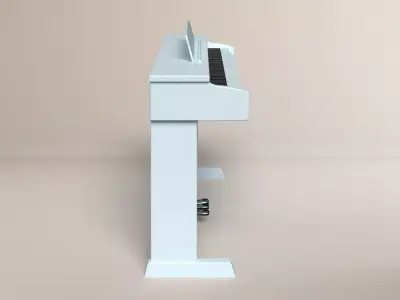 PIANO WHITE Low-poly 3D model