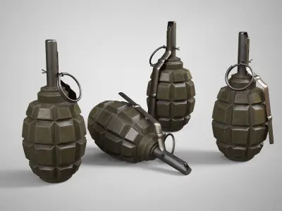 F1 Hand Grenade AAA Game Ready Low-poly 3D model