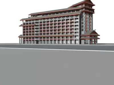 Hotel Building 3D model 95