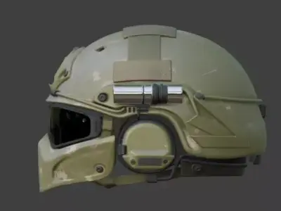 Realistic Tactical Combat Helmet 3D Model 3D model