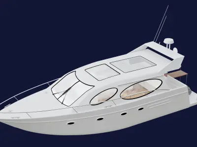Yacht 3D cinematic model 3D model