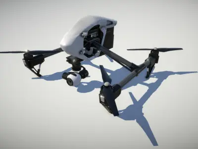 DJI Inspire quadcopter low poly model Low-poly 3D model