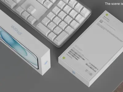 Apple iPhone 15 Plus Blue Packaging Box 3D model