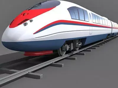 Red Speed Train 4 3D model