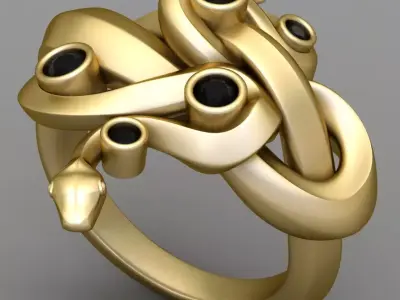 Antique Snake Ring Diamond 3D print model