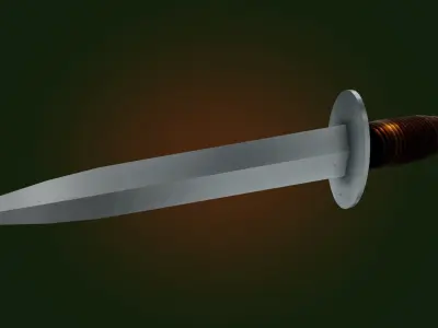 Fairbairn-Sykes fighting knife  Low-poly 3D model