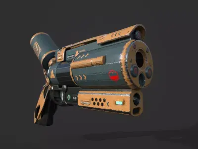 FUTURISTIC SYFY GUN WEAPON Low-poly 3D model