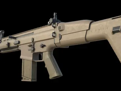 Fn Scar H mk17  Low-poly 3D model