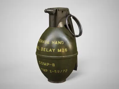 M26 Hand Grenade AAA Game Ready Low-poly 3D model