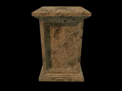 Square Pedestal Stone  Low-poly 3D model