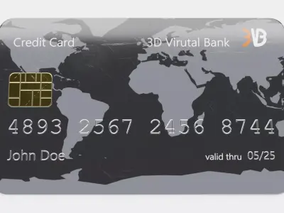 Credit Card V6 - Generic Payment Prop with Custom Design 3D model