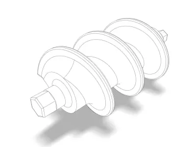 Helical machine part Low-poly 3D model
