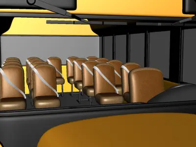Cartoon School bus Low-poly 3D model buy