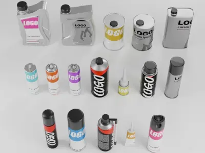 Industrial Container Can Mockup Set Free 3D model