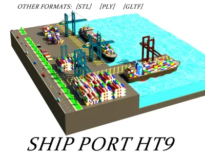 Ship port HT9 Low-poly 3D model