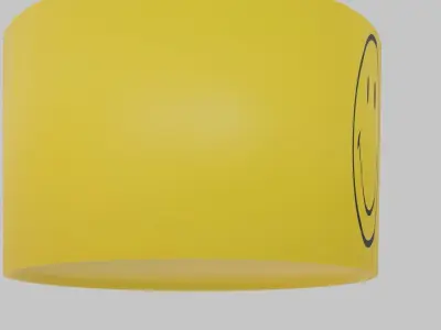 3d Low Poly Yellow Smiley Face Glass Pencil Case Free low-poly 3D model