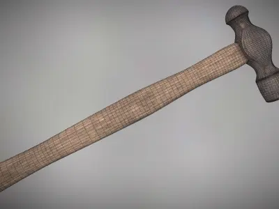 Ball Peen Hammer PBR  Free 3D model