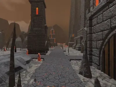 Volcanic Ruins Landscape 3D model
