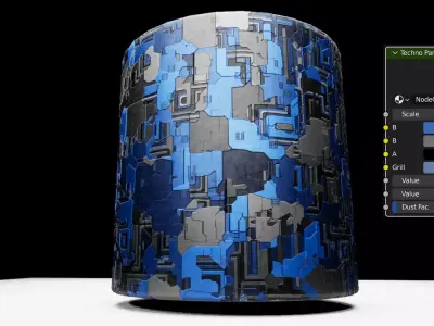 Techno Material For Blender 3D model