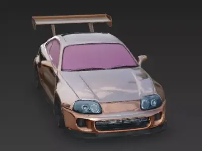 Metallic Rose Gold JDM Icon 3D Model Low-poly 3D model