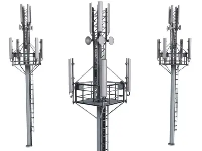 Cell Site Mobile Tower 3D model