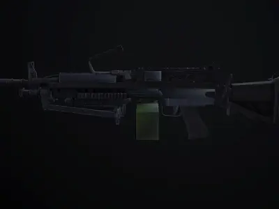 M249 Machine Gun Low-poly 3D model