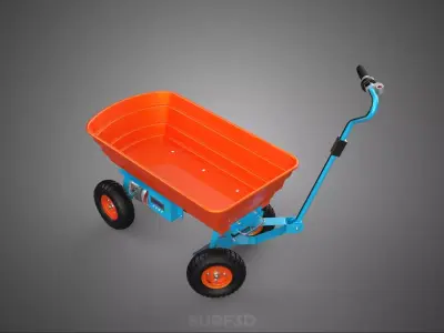 SMART ELECTRIC FOUR WHEEL UTILITY CART TROLLEY WAGON WHEELBARROW 3D model