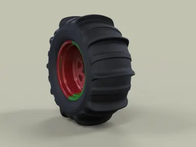 Wheel for sand 3D model