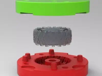 Mold for diecast Rock bouncer USD Sticky tire Scale 1 to 25 3D print model