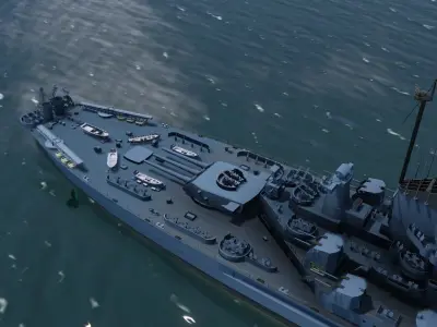 USS Alabama Battleship 3D model