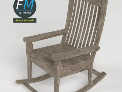 Old rocking chair 3D model