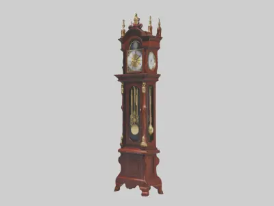 Grandfather Clock Model Low-poly 3D model