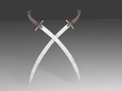 Old saber Low-poly 3D model