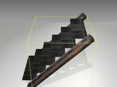 Futuristic Stairs - 15 - Rusty Textures Low-poly 3D model