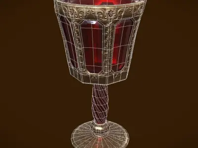 Old goblet Low-poly 3D model