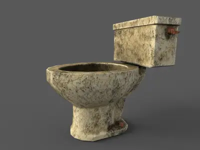Old toilets wc Low-poly 3D model