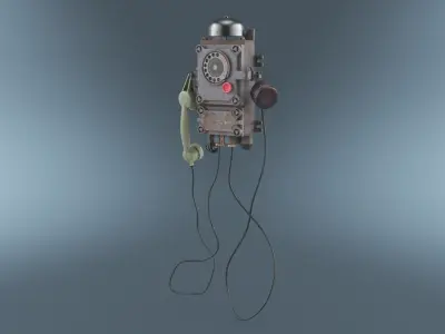 Vintage Mining Rotary Telephone 1940s 3D model