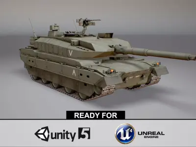 Type 10 Main Battle Tank Low-poly 3D model