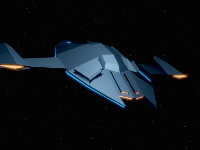 Detroit spaceship Low-poly 3D model