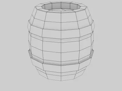 Barrel wooden Low-poly 3D model
