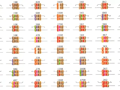 Set of Resistors Low-poly 3D model